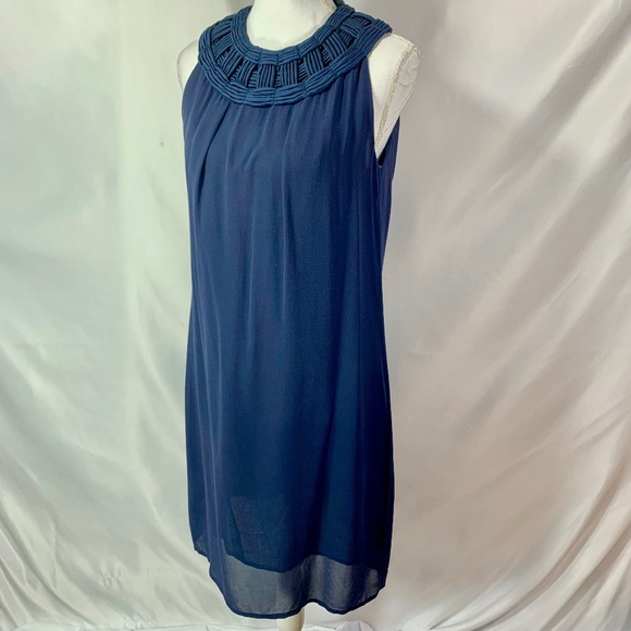 Hugo Boss Dresses & Skirts - ⚡️Hugo Boss navy cotton chiffon woven neck dress